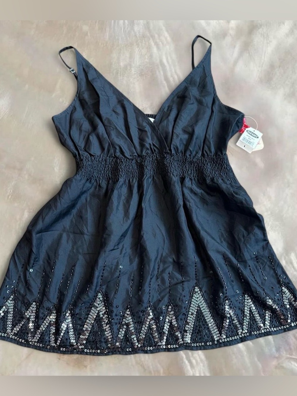 NEW Y2K Old Navy Silk Beaded Tank Top